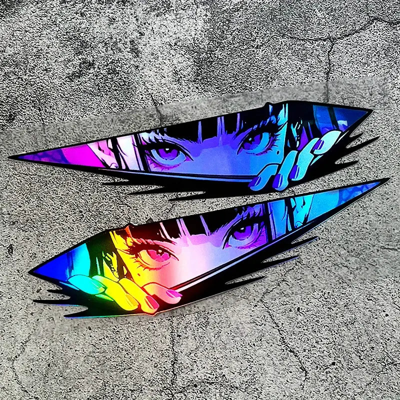 Anime Girl Bike Sticker Pair