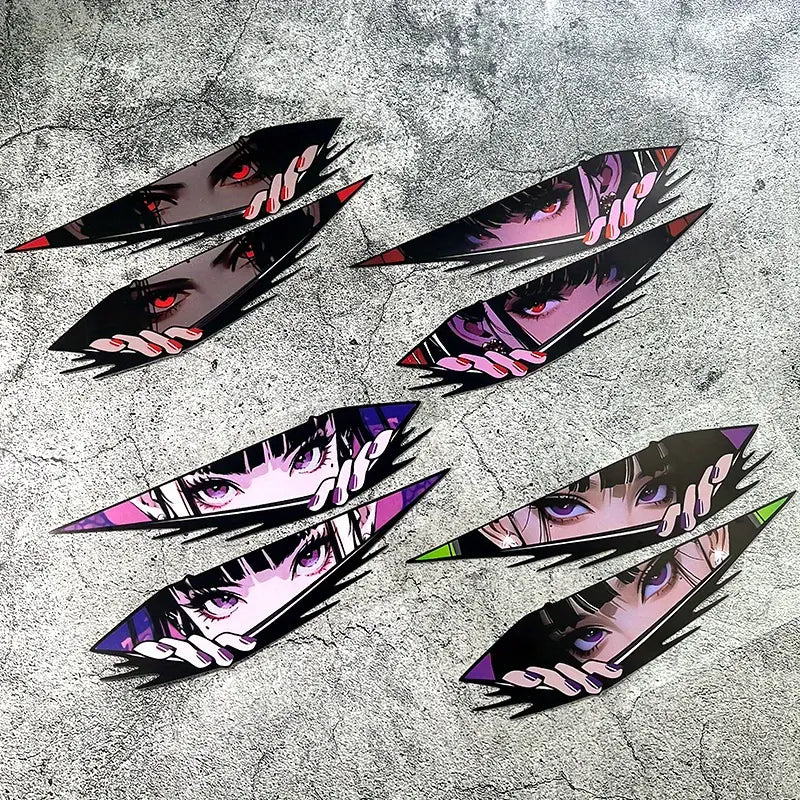 Anime Girl Bike Sticker Pair