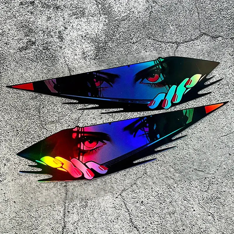 Anime Girl Bike Sticker Pair