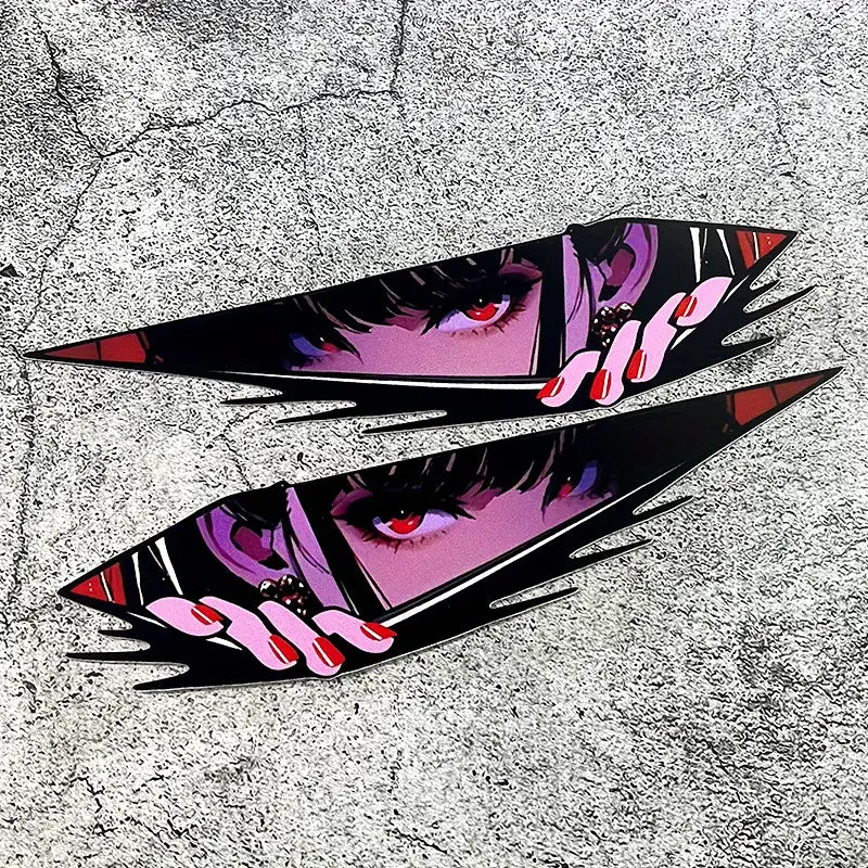 Anime Girl Bike Sticker Pair